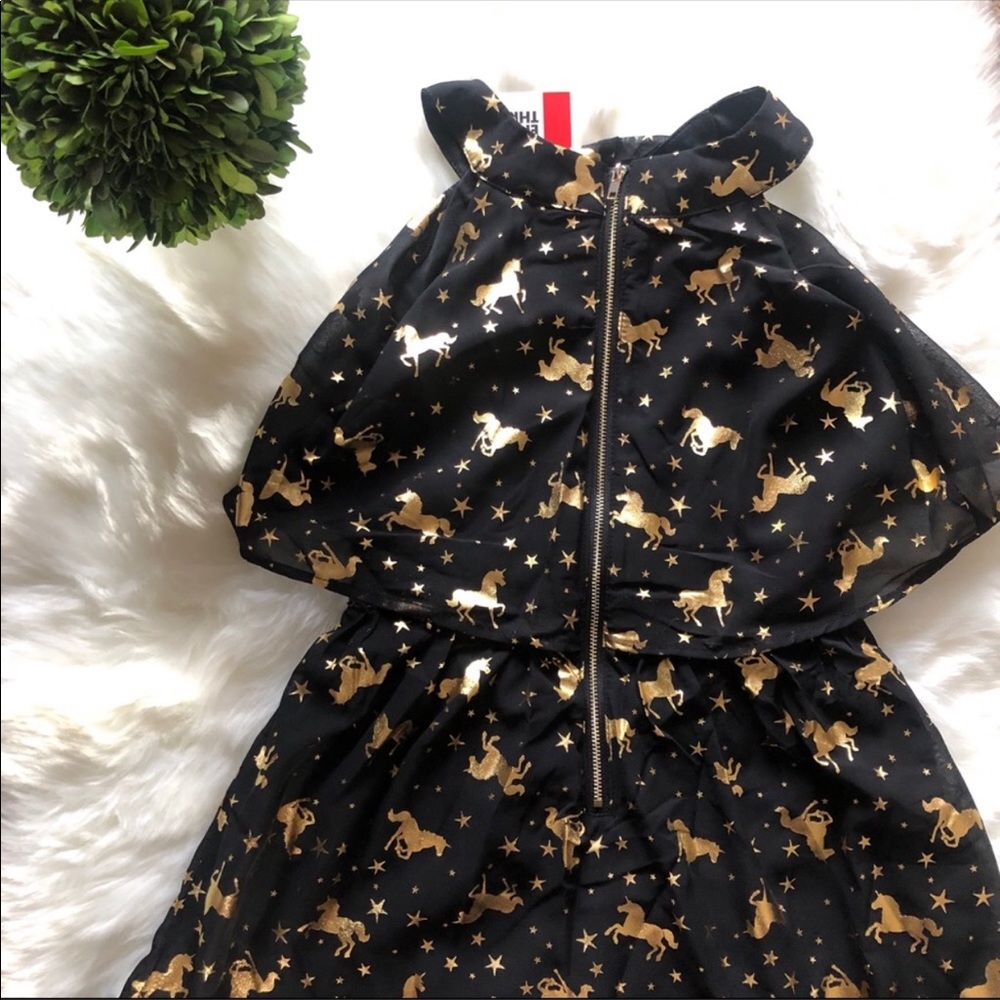 Epic Threads gold foil big girl unicorn dress med special event Easter holiday - Picture 4 of 8
